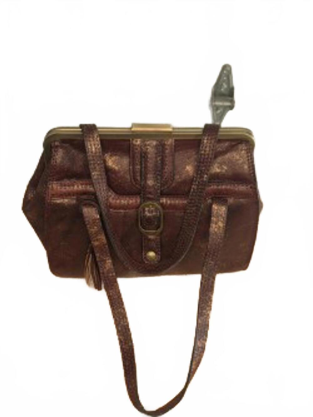 Patrica Nash Vintage Brown Leather Handbag with Tassel Detail
